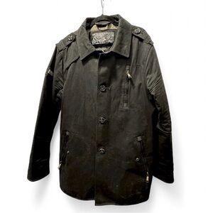 Superdry Men's Black Military Jacket fits like XL